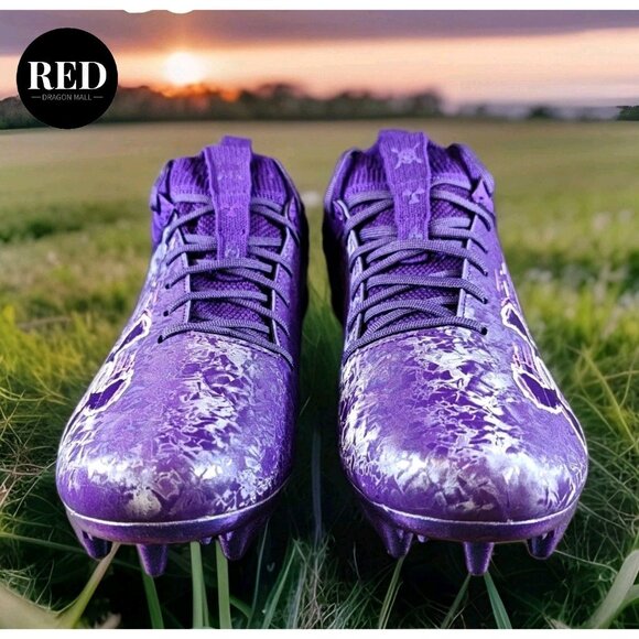 Under Armour Blur 2 MC Suede Purple Football Cleats 3027978-500 - Men's Size 13 - Picture 4 of 14